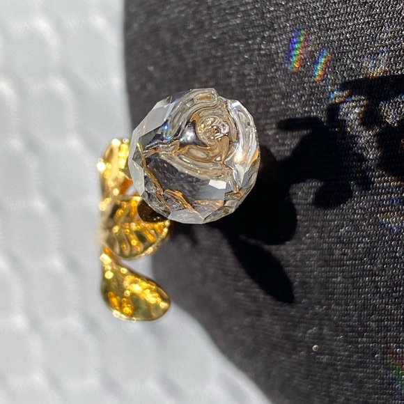 Swarovski Swan Clear Crystal Rose Gold Brooch Pin - Picture 5 of 12